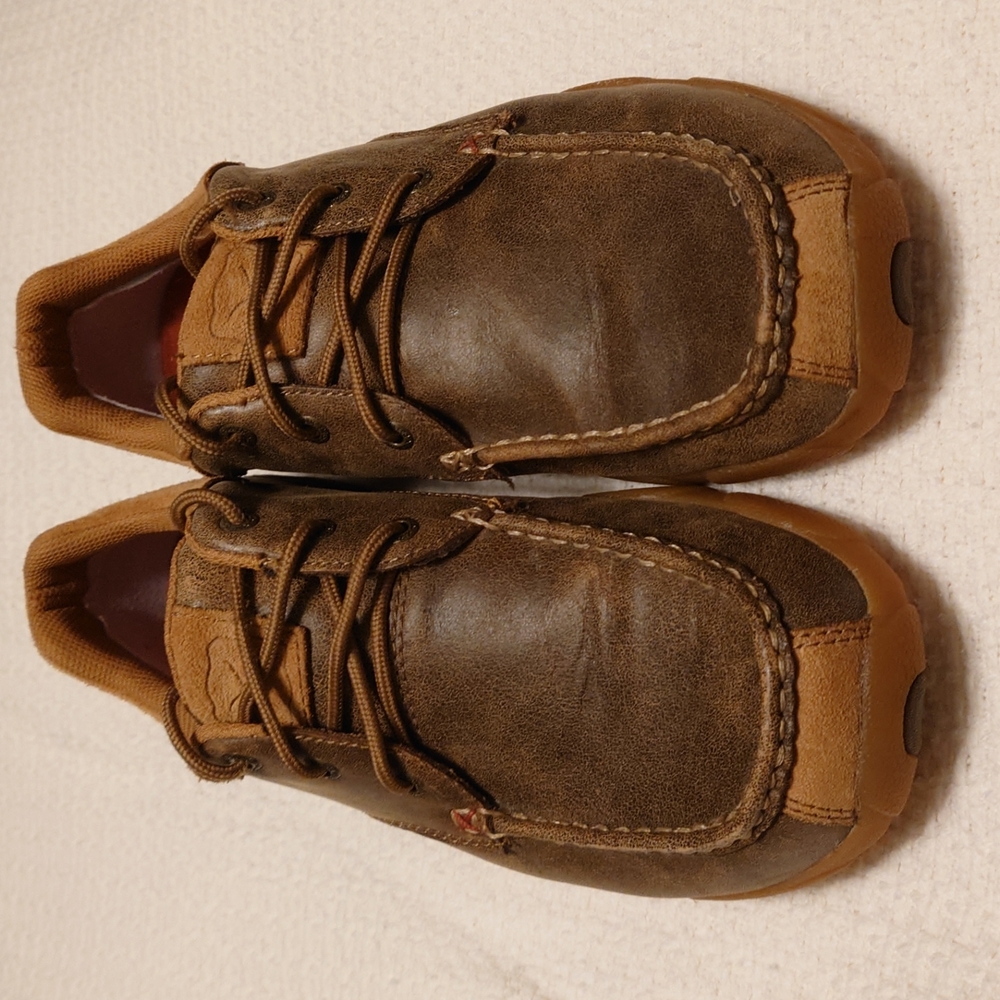 Twisted X Leather boat shoes, men's size 8